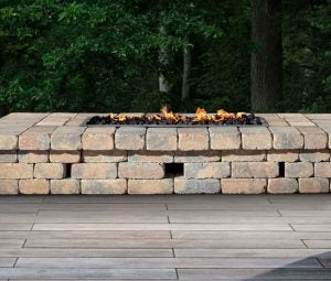 Weston Stone Linear Outdoor Living Kits Fire Pit