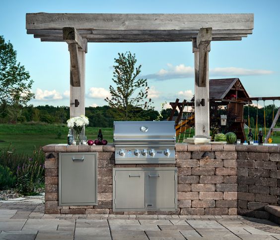 Top Outdoor Kitchen Designs 5, Stone Wall Outdoor Kitchen Design