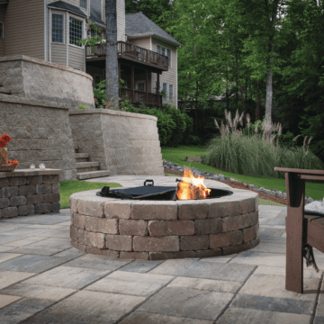 Wood Burning Paver Stone Fire Pit Kits, Fire Pit And Patio Kit