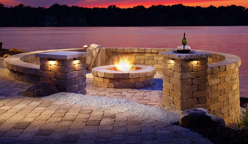 Custom Fire Pit Patios Made With Pavers, Belgard Round Fire Pit Kitchener
