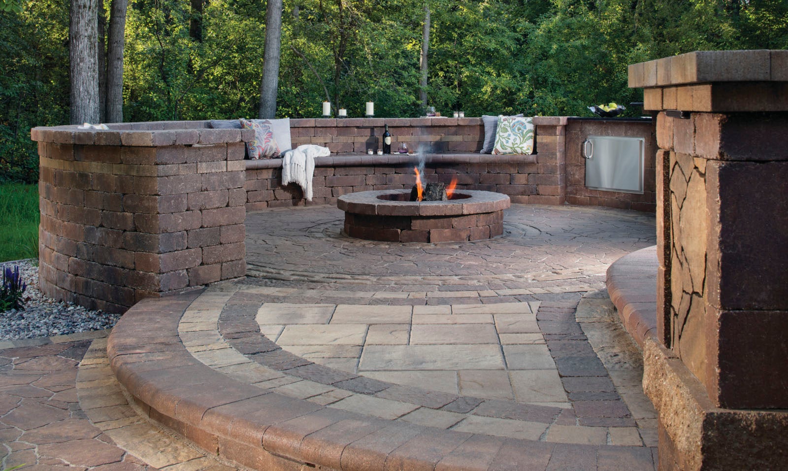 Seat Wall Design Patio Seating Walls, Outdoor Fireplace Seating Wall